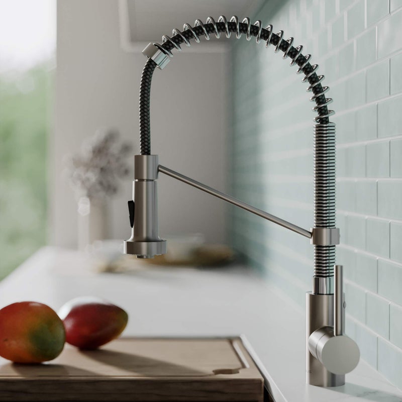 KRAUS Bolden Commercial Style 2-Function Single Handle Pull Down Kitchen Faucet in Spot-Free Stainless Steel/Chrome, KPF-1610SFSCH (Pack of 1) - Image 3
